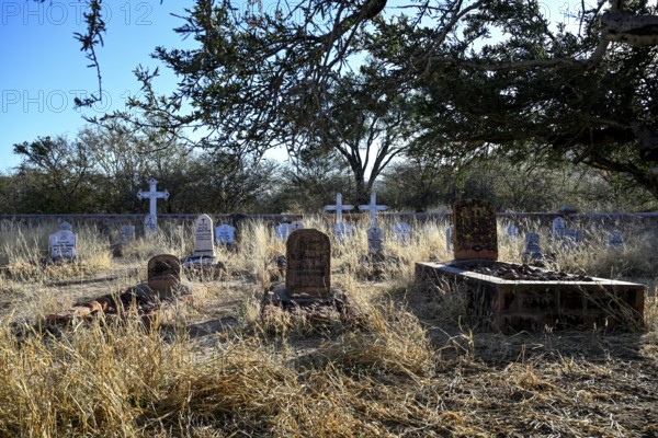 Graves at the German military cemetery at Waterberg, Otjozondjupa region, Namibia