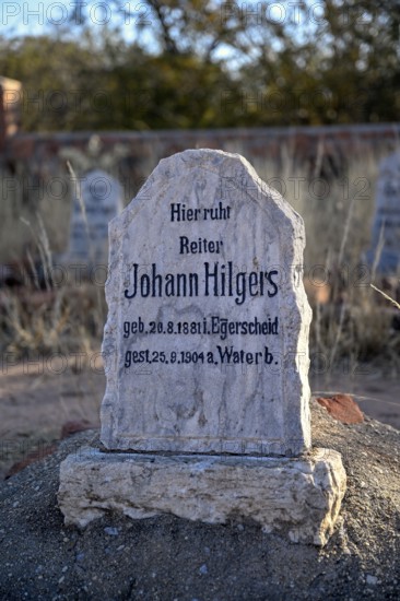 Grave at the German military cemetery at Waterberg, Otjozondjupa region, Namibia