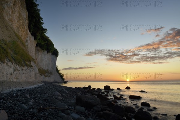 Sunrise on the chalk coast on Rügen, Mecklenburg-Western Pomerania, Germany