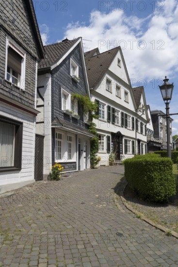 Building in the old town centre, Kettwig, Essen, Rur region, North Rhine-Westphalia, Germany