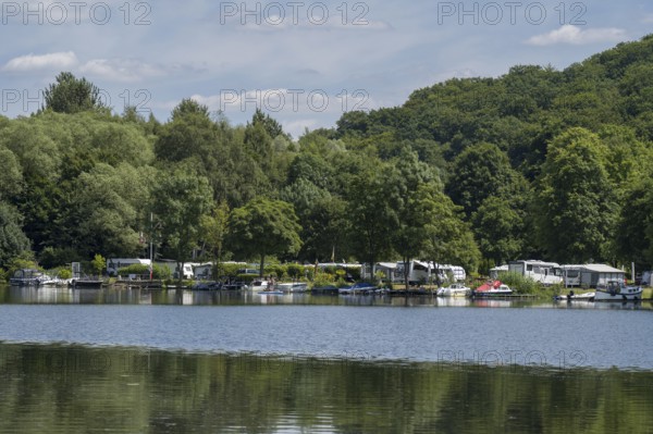 Campsite on the Ruhr, Kettwig, Essen, Rur region, North Rhine-Westphalia, Germany