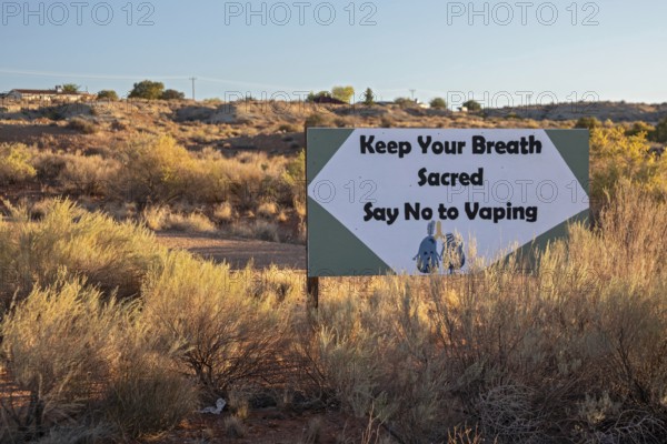 Fredonia, Arizona - A sign on the land of the Kaibab Band of Paiute Indians promotes health by opposing vaping