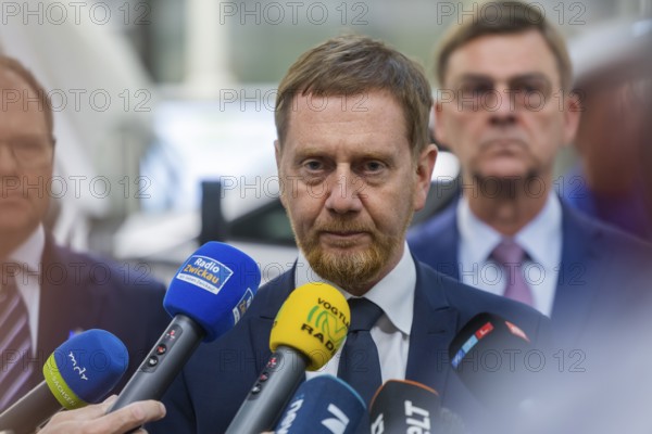 Minister President Michael Kretschmer during his visit to the Volkswagen vehicle plant in Zwickau, Zwickau, Saxony, Germany