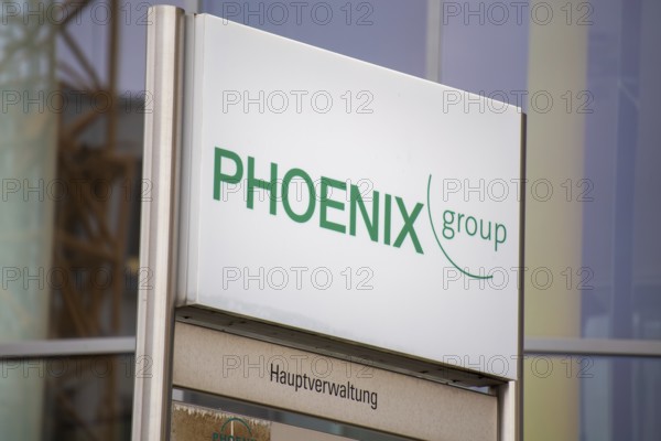 PHOENIX GROUP company sign at the main site in Mannheim