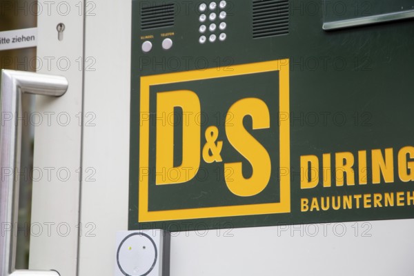 Company sign at the entrance to the construction company DIRINGER & SCHEIDEL in Mannheim