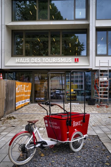IBike, Inforad, cargo bike of the Haus des Tourismus, tourist office, Marktplatz, Stuttgart, Baden-Württemberg, Germany