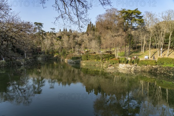 Lake in Yildiz Park in Besiktas, Istanbul, Turkey