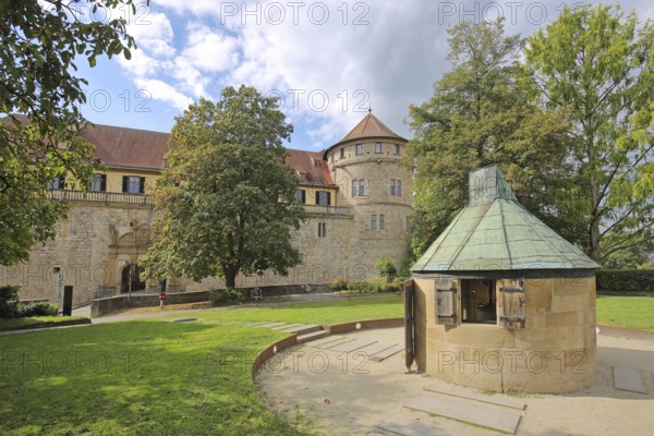 Observatory round house, park, Hohentübingen Palace, Tübingen, Neckar Valley, Baden-Württemberg, Germany