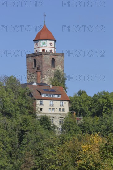 Roman tower built in 1746, landmark, building, town tower, Haigerloch, Swabian Alb, Baden-Württemberg, Germany