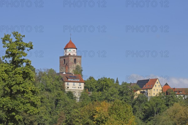 Roman tower built in 1746, landmark, building, town tower, Haigerloch, Swabian Alb, Baden-Württemberg, Germany