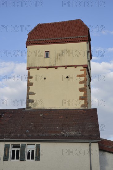 Kalkweiler Tor built 14th century, town tower, town gate, Rottenburg am Neckar, Neckar valley, Baden-Württemberg, Germany