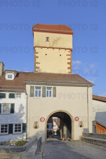 Kalkweiler Tor built 14th century, town tower, town gate, gatehouse, Rottenburg am Neckar, Neckar valley, Baden-Württemberg, Germany