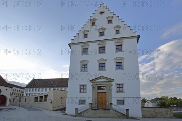 Building with stepped gable, Episcopal Ordinariate built in 1658, Rottenburg am Neckar, Neckar Valley, Baden-Württemberg, Germany