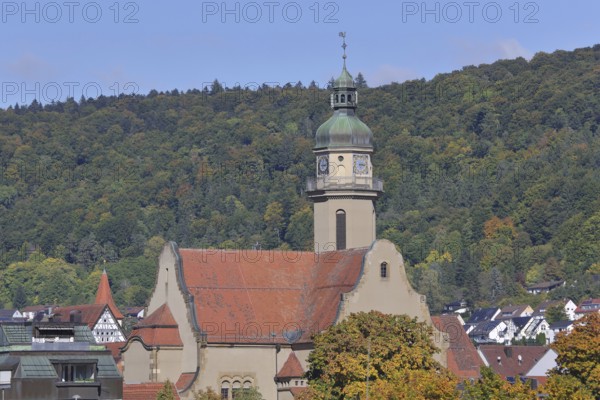 St Martin's Church built in 1906, autumn, Ebingen, Albstadt, Swabian Alb, Baden-Württemberg, Germany
