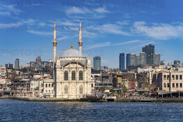 The Ortaköy Mosque on the Bosphorus in Besiktas, Istanbul, Turkey