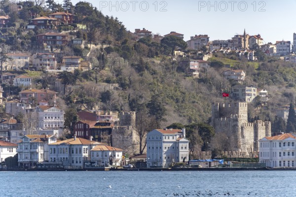Anadolu Hisari village and fortress on the Bosphorus in Istanbul, Turkey