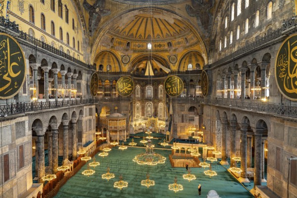 Today's Hagia Sophia mosque or Church of St Sophia, former Byzantine church and museum in Istanbul, Turkey