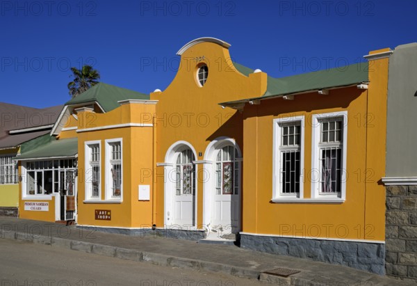 Colonial house facade in the Bergstraße, Lüderitz, Karas region, Namibia