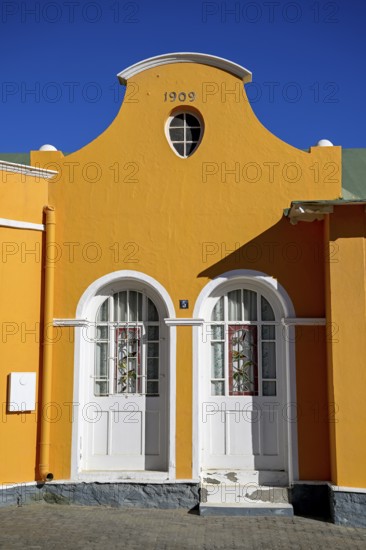 Colonial house facade in the Bergstraße, Lüderitz, Karas region, Namibia