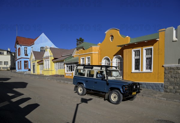 Colonial house facades in the Bergstraße, Lüderitz, Karas region, Namibia