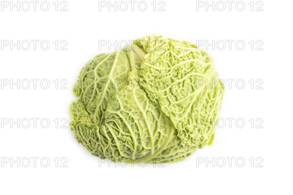 Green lettuce isolated on white background. Top view, copy space, flat lay. healthy food, vegetable, minimalism