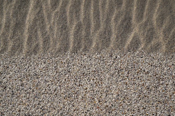 Sandboden, in dem Diamanten gefunden wurden, bei Pomona, Diamentensperrgebiet, bei Lüderitz, Region Karas, Namibia