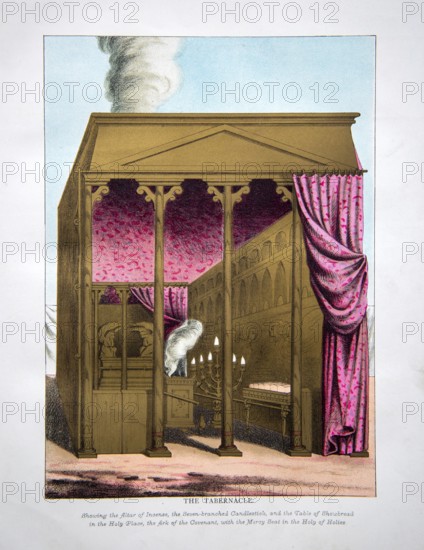 Nineteenth century Victorian Bible story illustration in Chromo-Lithography, The Tabernacle