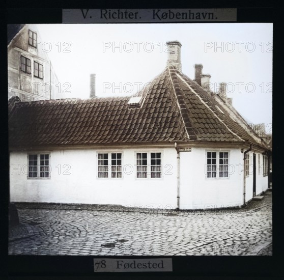 Fødested or birthplace of Hans Christian AndersenH.C, Odense, Denmark by V Richter c 1900 colourised version