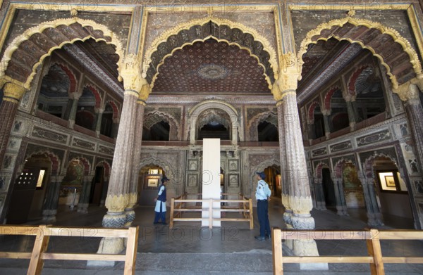 Daria Daulat Bagh or Tipu Sultan's Summer Palace, interior view, Srirangapatna, Karnataka, India
