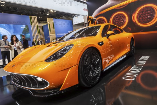 Exhibition stand from Mercedes. Concept AMG GT XX. IAA MOBILITY in Munich. The motor show presents itself as a holistic mobility trade fair. Cars continue to take centre stage, however, and Chinese manufacturers are gaining ground. Munich, Bavaria, Germany