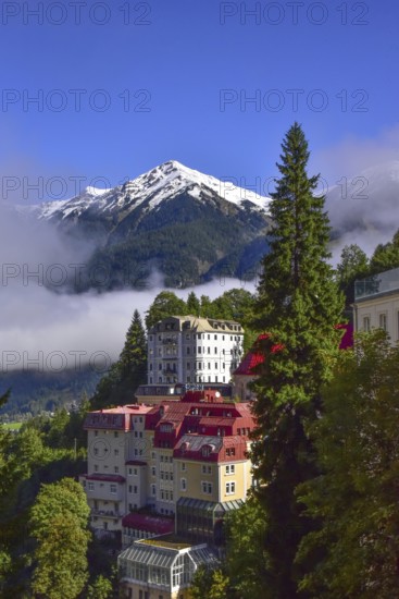 View over the village of Bad Gastein towards the Gamskarkogel (2467 m) in the province of Salzburg, Austria