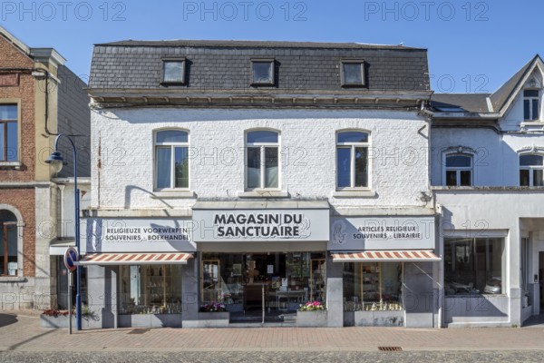 Souvenir shop, museum near Our Lady of Beauraing, Notre-Dame de Beauraing sanctuary, place of pilgrimage at Beauraing, province of Namur, Belgium