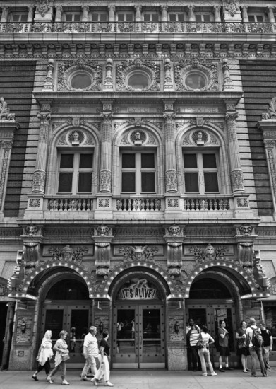 Entrance façade of the Hilton Theatre (formerly The Lyric Theatre) in Mahatten, New York City, USA