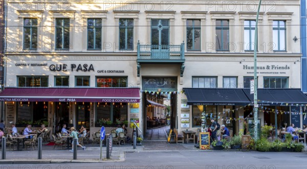 Restaurants at the passageway to the Kunsthof on Oranienburger Straße in Mitte, Berlin, Germany