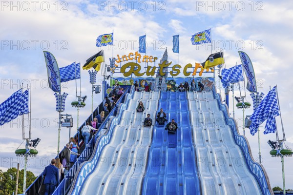 Meadow attraction Münchner Rutschn, Festwiese, Theresienwiese, Oktoberfest, Munich, Upper Bavaria, Bavaria, Germany