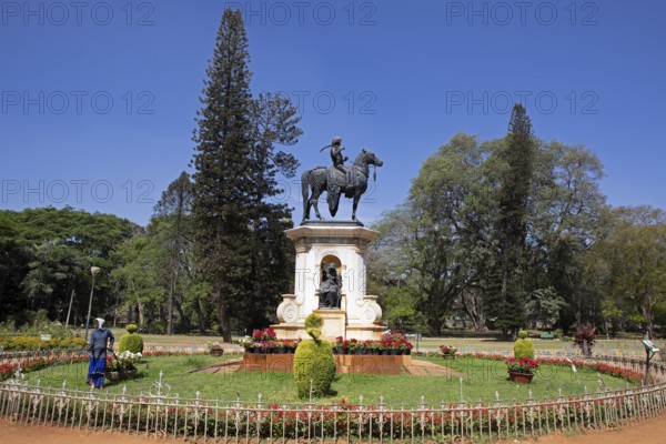 Equestrian monument in the Lalbagh Botanical Garden, Begaluru or Bangalore, Karnataka, India