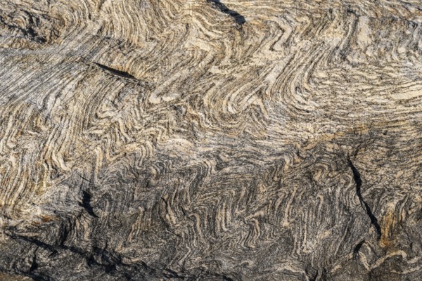 Close-up of a rock surface with undulating patterns and textures, Otroya or Otrøya Island, Møre og Romsdal, Norway