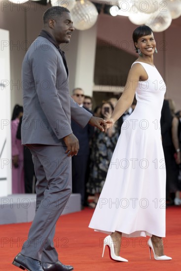 Venice, Italy - 2 September 2025: Idris Elba and Sabrina Dhowre Elba during the red carpet of - A house of Dynamite - during the 82nd Venice International Film Festival