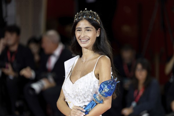 Venice, Italy - 3 September 2025: Ginevra De Biasi during the red carpet of - Cartier Glory To The Filmmaker Award 2025 and In the Hand of Dante - during the 82nd Venice International Film Festival
