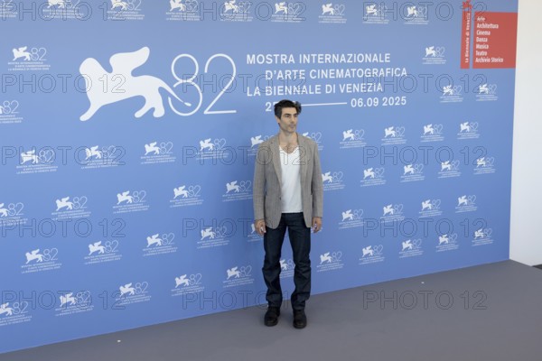 Venice, Italy - 3 September 2025: Louis Cancelmi during the Photo Call of - In the Hand of Dante - during the 82nd Venice International Film Festival