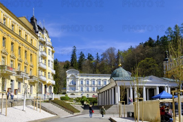 Promenade Hall, Spa Centre, Caroline Fountain, Colonnades, Mariánské Lázne, Mariánské Lázne, Czech Republic, Czech Republic