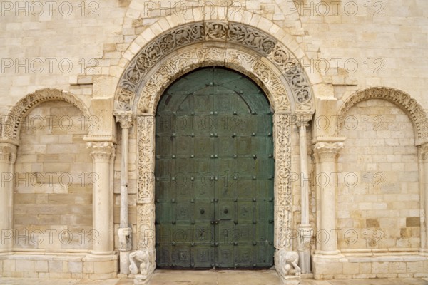 Bronze portal of the Cathedral of San Nicola Pellegrino in Trani, Apulia, Italy