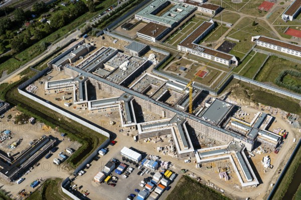 JVA Billwerder Neubau, Europe, Germany, Hamburg, Billwerder, JVAB, JVA, prison, jail, enforcement, replacement, correctional facility, Vierlande, law, justice, correctional facility, crime, aerial view, aerial photograph, aerial view, police, law, security, punishment, law enforcement, crime, crime fighting, top view, aerial view, aerial view, aerial photograph, aerial view, bird's eye view, overview, overview, air, upwind aerial photographs, new building