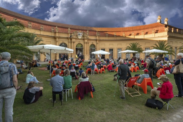 Poetry Festival in front of the Orangery in the Palace Gardens, Erlangen, Middle Franconia, Bavaria, Germany