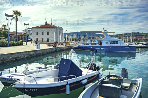 Marina on Ukmarjev Square in the city of Koper, Slovenia