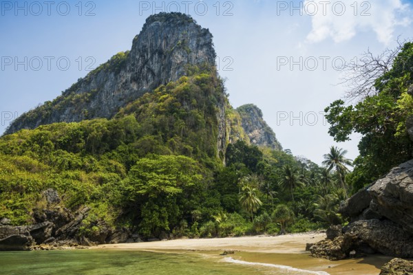White sandy beach and coconut palms, Sabai Beach, Koh Mook, Trang Province, Southern Thailand, Andaman Sea, Thailand