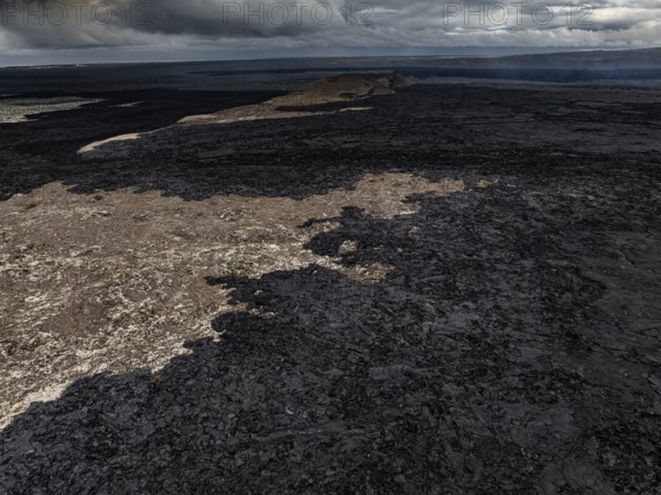 Lava, lava field, ash cloud, volcanic eruption, Sundhnúkur crater chain, July 2025, Reykjanes Peninsula, Islandault