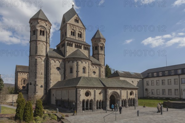 The Romanesque monastery church of the Benedictine Abbey of Maria Laach in the Eifel, Rhineland-Palatinate, Germany