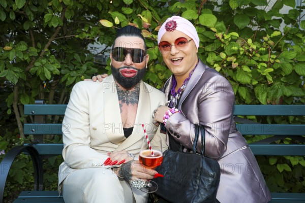 Harald Glööckler and Julian F.M. Stöckel at the premiere of the play 'Der eingebildet Kranke' and Dieter Hallervorden's 90th birthday at the palace gardens Theatre. Berlin, 05.09.2025