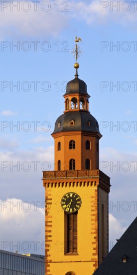Tower of the Protestant St Catherine's Church in Frankfurt, Frankfurt am Main, Hesse, Germany